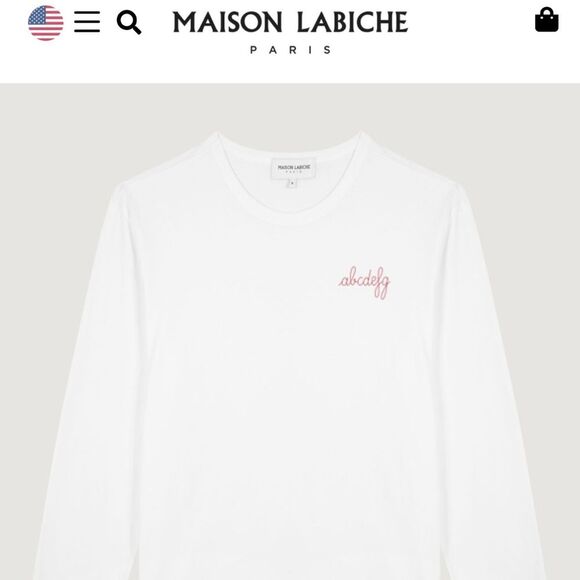 SALE! Men’s Navy Maison Labiche “French Touch” Crewneck L/S Tee EUC - Picture 7 of 8